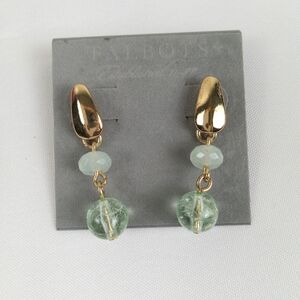 Talbots Gold and Light Green Drop Earrings